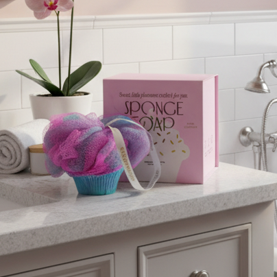Lemon Ocean Cupcake Sabonete Corporal com Esponja - 50g