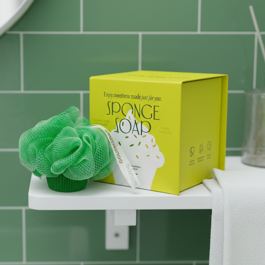 Pistachio Velvet Cupcake Sabonete Corporal com Esponja - 50g