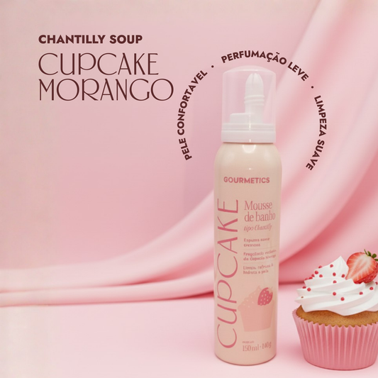 Cupcake de Morango Mousse Chantilly de Banho - 150ml