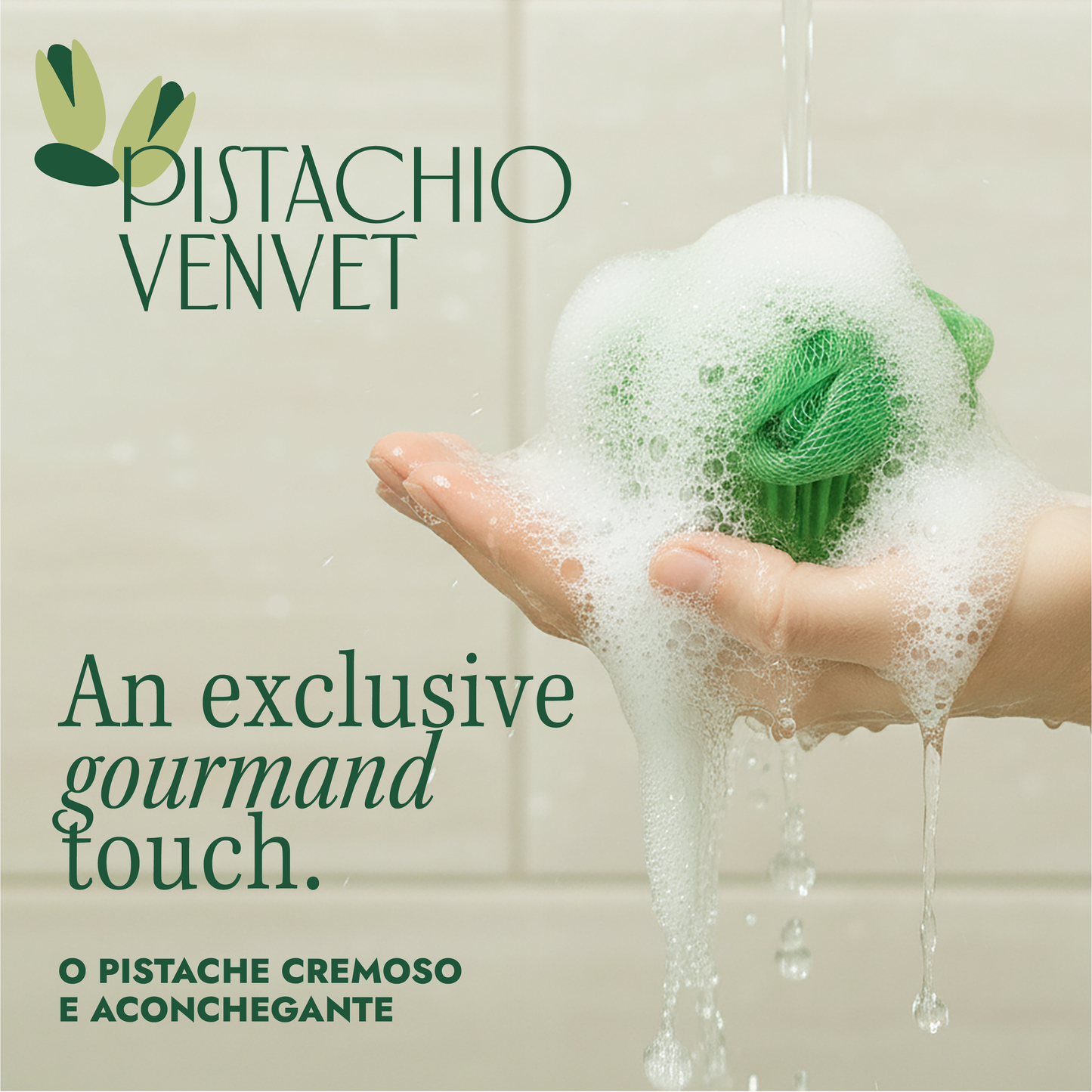 Pistachio Velvet Cupcake Sabonete Corporal com Esponja - 50g