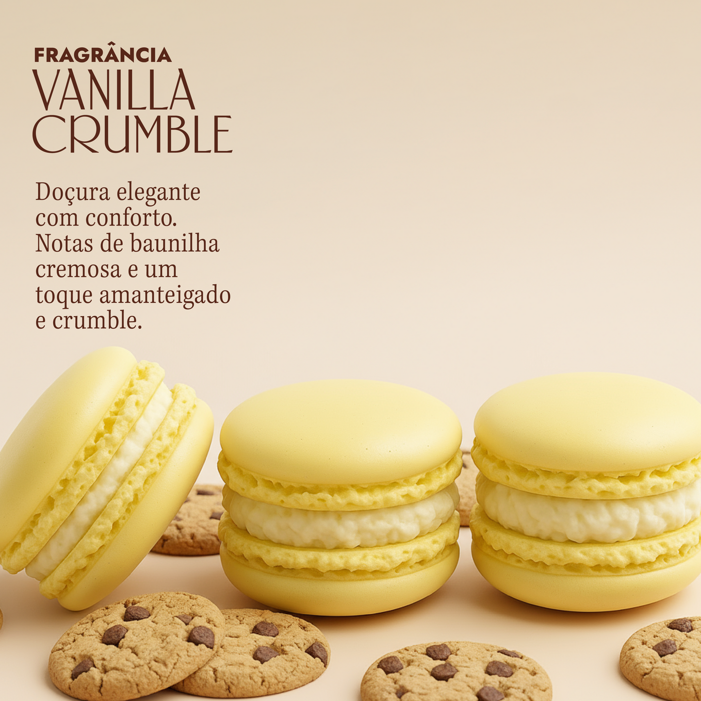 Vanilla Crumble Macaron Sabonete Corporal - 3 unidades de 50g (150g)