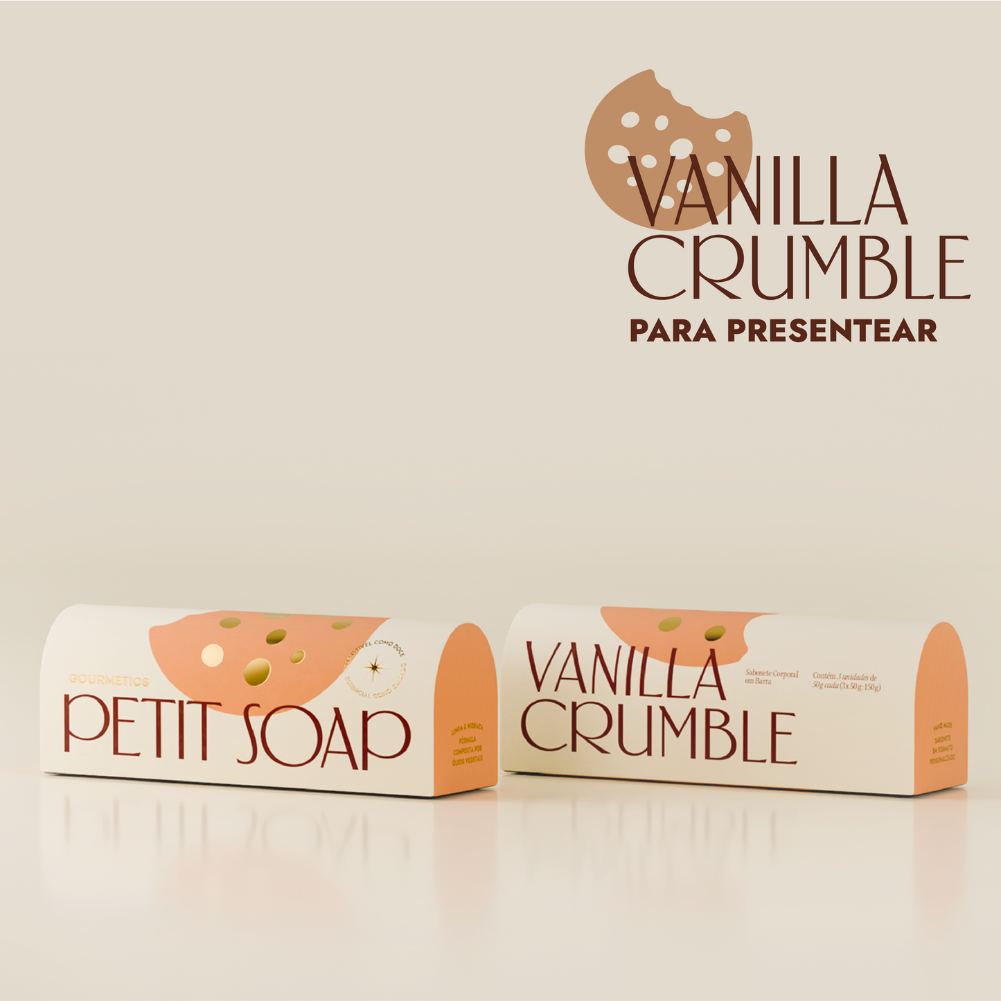 Vanilla Crumble Macaron Sabonete Corporal - 3 unidades de 50g (150g)