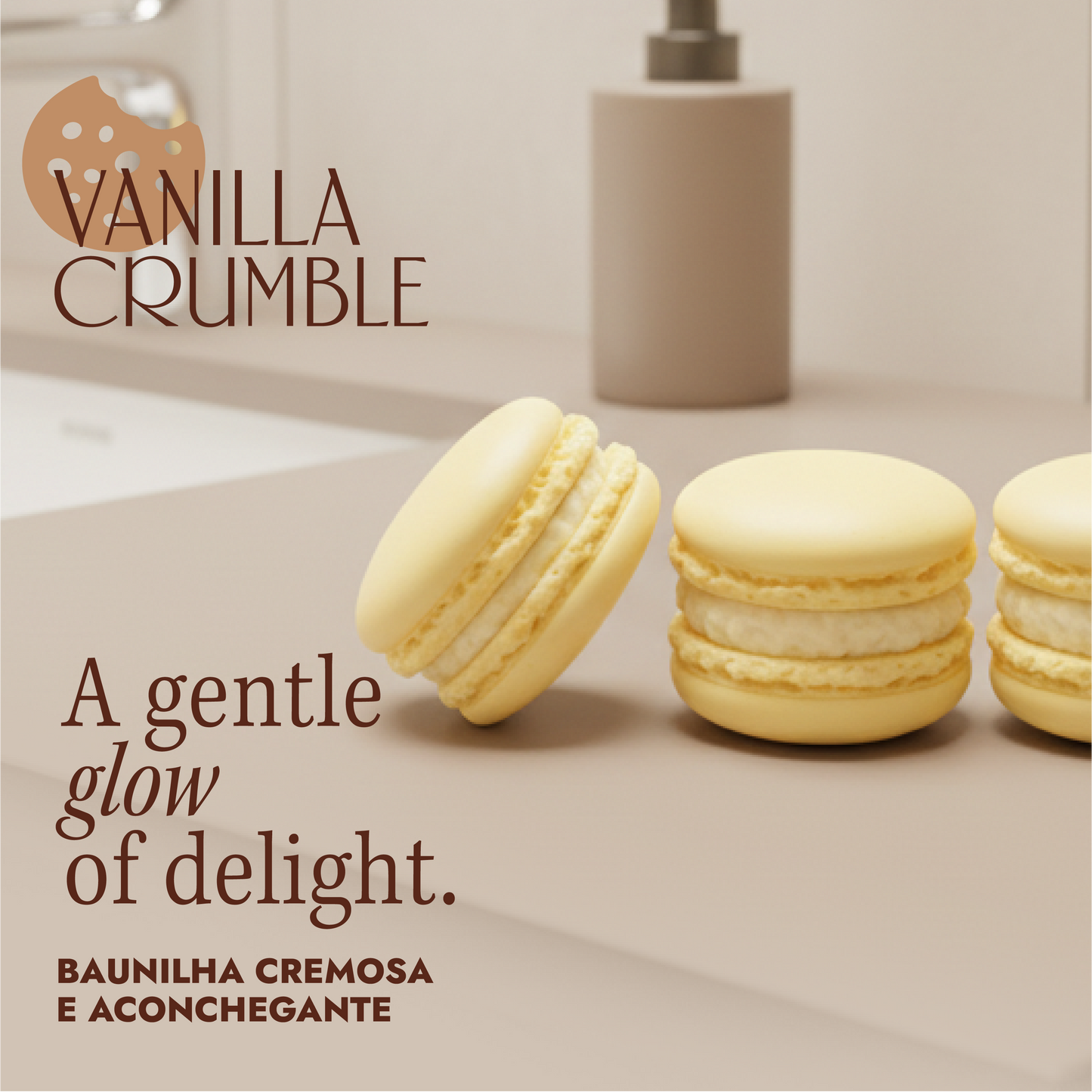 Vanilla Crumble Macaron Sabonete Corporal - 3 unidades de 50g (150g)