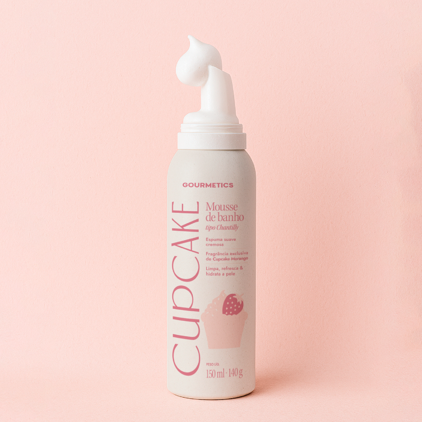 Cupcake de Morango Mousse Chantilly de Banho - 150ml