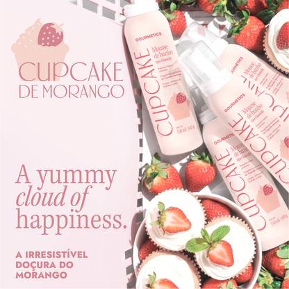 Cupcake de Morango Mousse Chantilly de Banho - 150ml