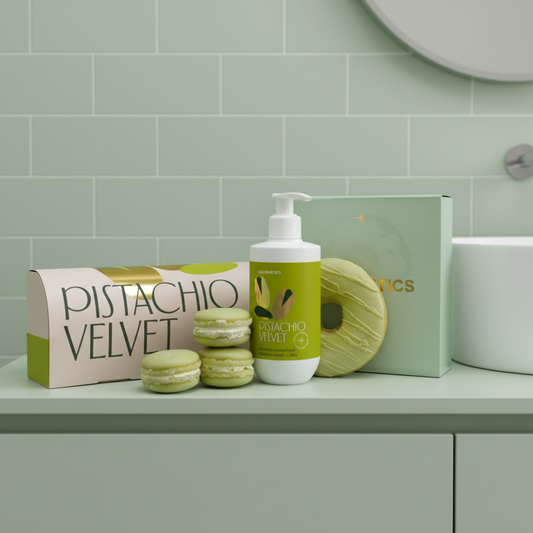 Pistachio Velvet Donut + Pistachio Velvet Cream + Pistachio Velvet Macaron