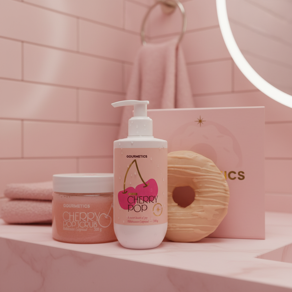 Cherry Pop Donut + Cherry Pop Cream + Cherry Pop Scrub