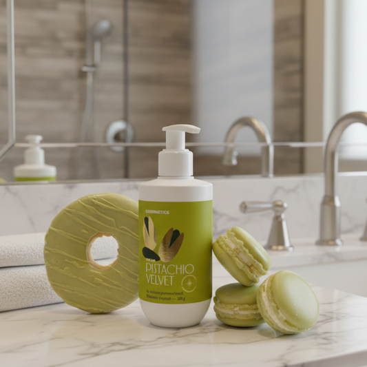 Pistachio Velvet Donut + Pistachio Velvet Cream + Pistachio Velvet Macaron