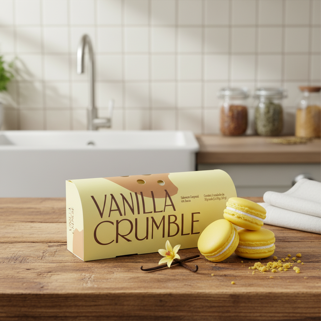 Vanilla Crumble Macaron Sabonete Corporal - 3 unidades de 50g (150g)