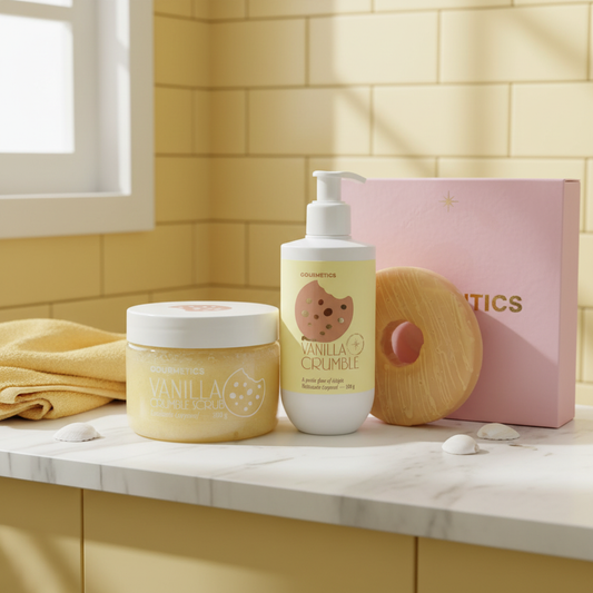 Vanilla Crumble Donut + Vanilla Crumble Cream + Vanilla Crumble Scrub