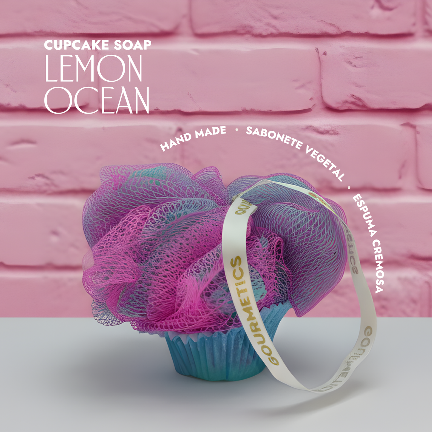Lemon Ocean Cupcake Sabonete Corporal com Esponja - 50g