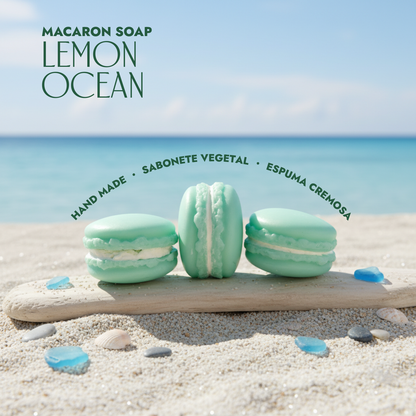 Lemon Ocean Macaron Sabonete Corporal - 3 unidades de 50g (150g)