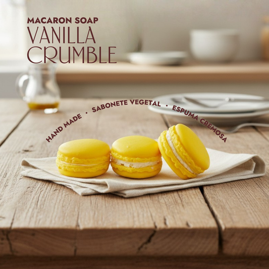 Vanilla Crumble Macaron Sabonete Corporal - 3 unidades de 50g (150g)